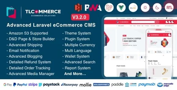 Resource 'TLCommerce – Laravel & VueJS Powered Ecommerce CMS with PWA PHP Script'