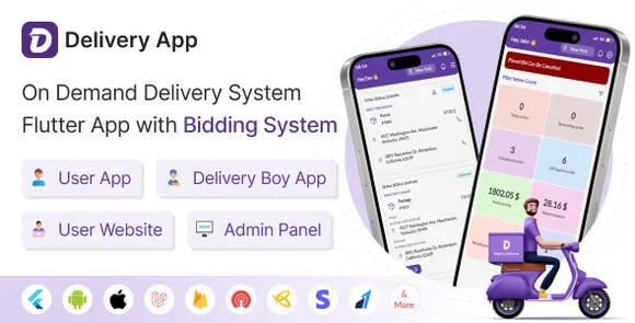 Resource 'MightyDelivery – Delivery  App – On Demand Delivery System Flutter  App with Bidding System'